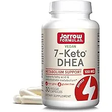 Jarrow Formulas 7-Keto DHEA 100 mg, Dietary Supplement for Fatty Acid and Carbohydrate Metabolism Support, 30 Veggie Capsules, 15-30 Day Supply