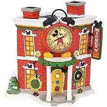 Department 56 Disney Mickey`s Alarm Clock Shop Village Lit Building, Multicolor