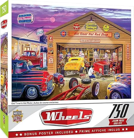 Masterpieces - Wheels - Old Timer's Hot Rods 750 Piece Jigsaw Puzzle