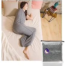 Hug Sleep - Sleep Pod Move - Wearable Cooling Sensory Compression Blanket - Shark Tank Partner - Machine Washable - Weighted Blanket Alternative - Sleep Sack for Adults Kids & Teens - Grey - X-Large