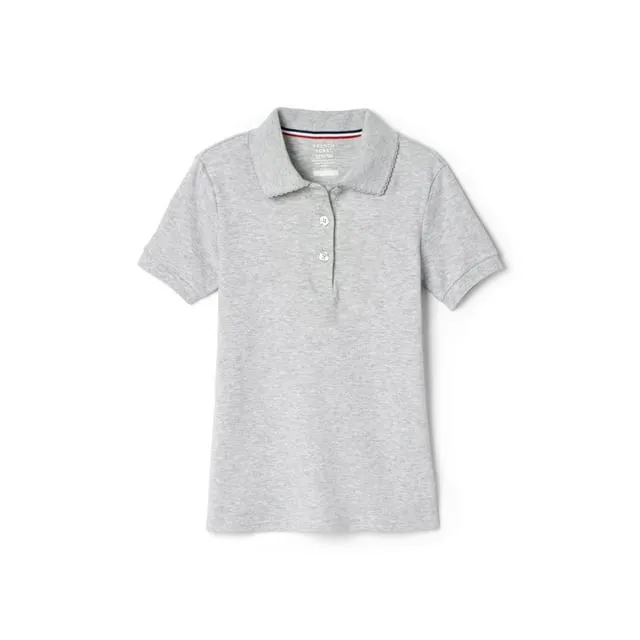 French Toast Girls Short Sleeve Picot Collar Interlock Polo Shirt