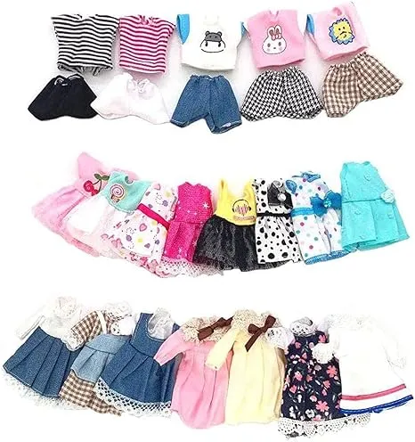 20 Sets 6 inch Chelsea Doll Clothes Accessories 15 Dresses 5 Outfits for Kids Christmas Birthday Gifts