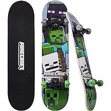 Minecraft 31 inch Skateboard, 9-ply Maple Deck Skate Board for Cruising, Carving, Tricks and Downhill