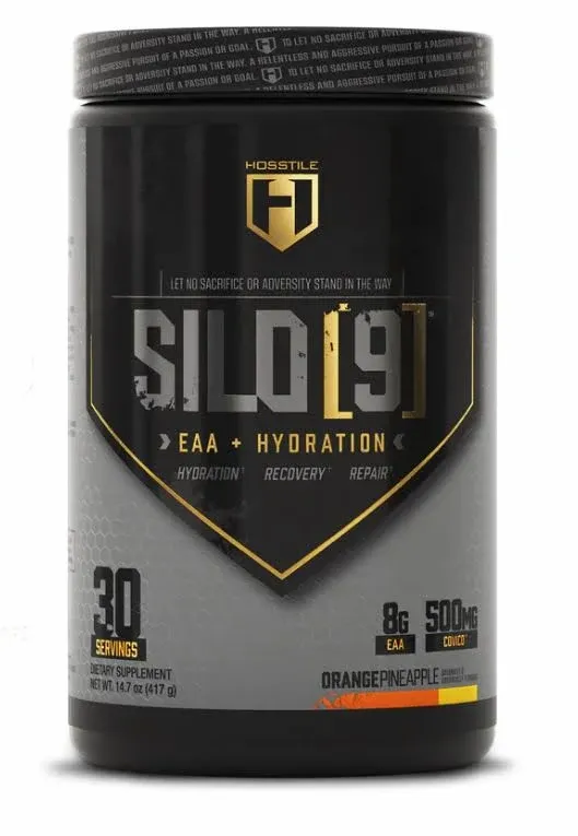 HOSSTILE SILO[9] Essential Amino Acids, EAA & BCAA Powder, Electrolyte Hydration Support, Enhance Muscle Recovery, Build Lean Muscle, Pre or Post Workout Drink, Blueberry Lemonade, 30 Servings