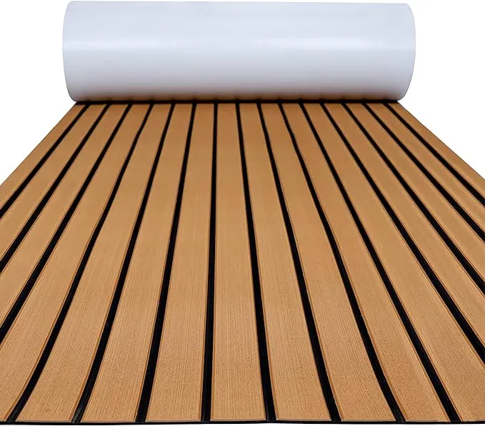 FOCEAN Boat Flooring EVA Foam Boat Decking Faux Teak Marine Flooring Boat Mat Boat Carpet Sheet for Motorboat RV Yacht Kayak Surfboard, 94.5"x 47.2"/35.4"/23.6"/15.7"