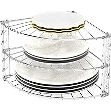 Simple Houseware 3-Tier Counter Corner Shelf Organizer, Chrome