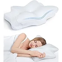 Ultra Pain Relief Cooling Pillow for Neck Support, Adjustable Cervical Pillow Cozy Sleeping, Odorless Ergonomic Contour Memory Foam Pillows, Orthopedic Bed Pillow for Side Back Stomach Sleeper