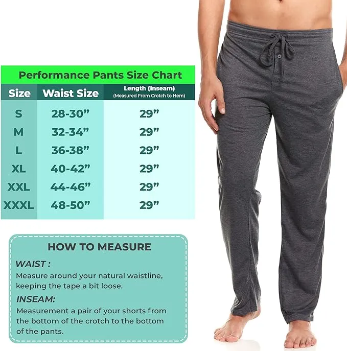 DARESAY Mens Lounge Pants with Pockets - Mens Pajama Pants - Lounge Pants Men, Up to 3XL Pack of 3