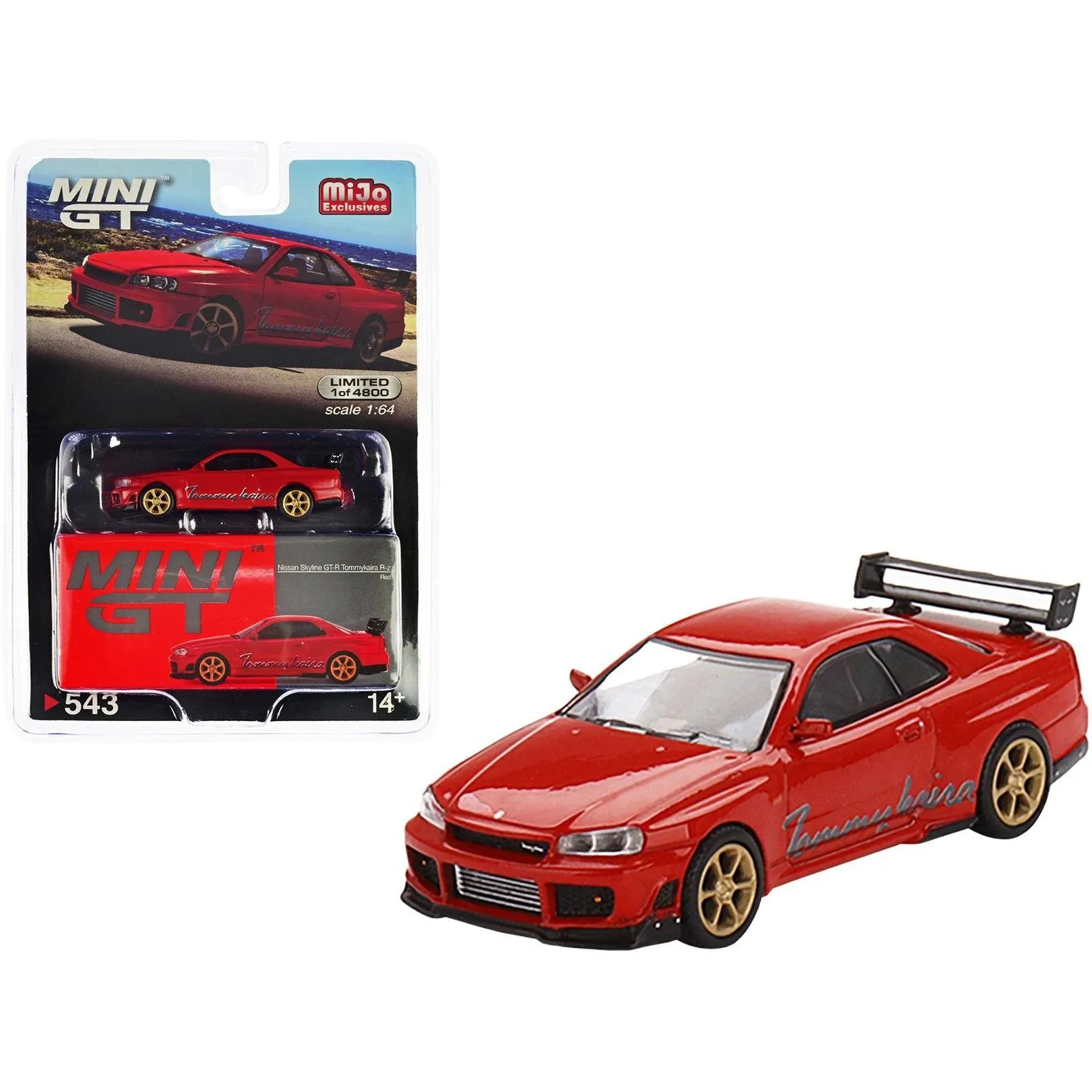 Mini GT 1 64 Nissan GT R R34 Tommykaira R Z Red