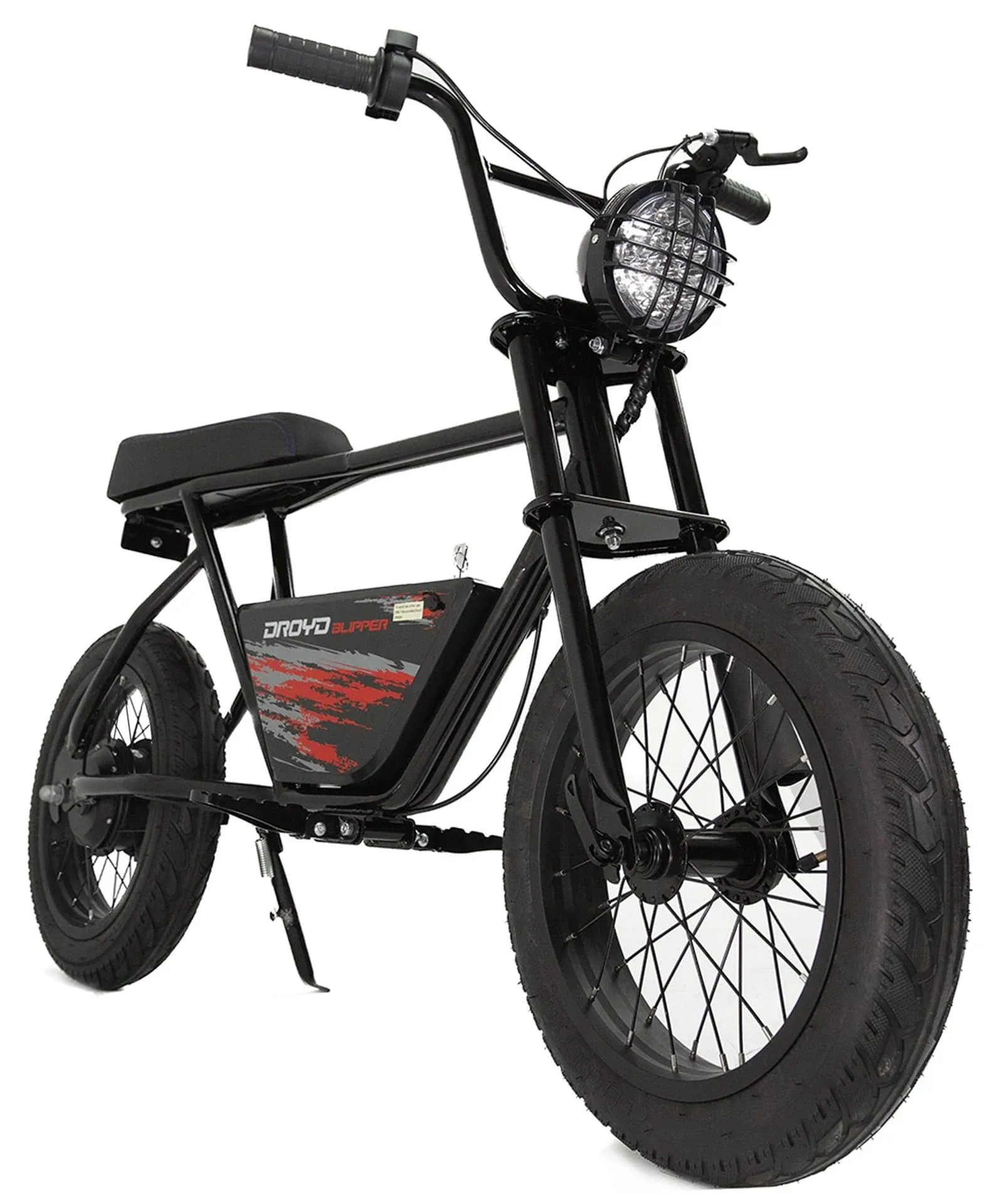 Droyd Blipper Electric Bike for Kids 13+, 250W Electric Mini Bike, 24V Lithium-Ion Battery w Max Speed 12.5 Mph, Up to 12.5 Miles Range, Safe E Bike with Rear Drum Brake, 16" Tires and LED Headlight