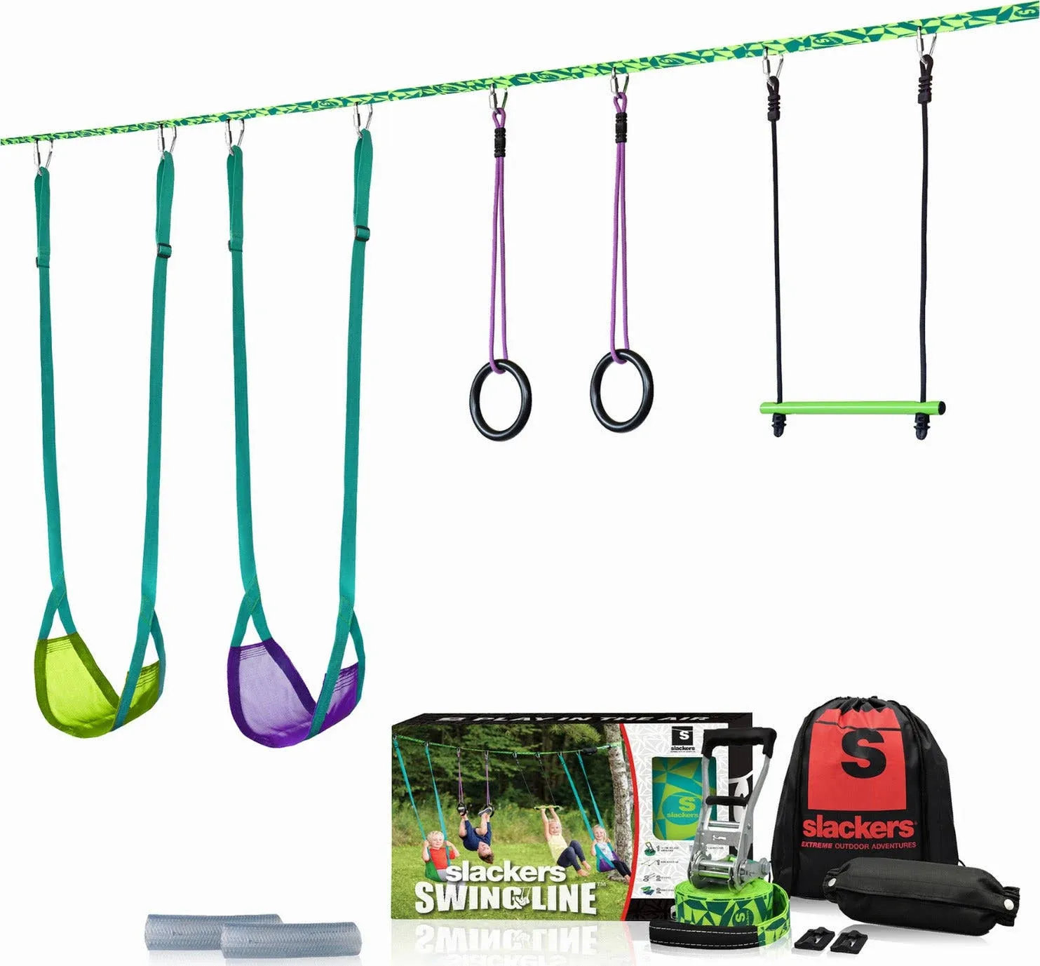 slackers Swing Line - Turn Healthy Trees Into The Perfect Backyard Swingset - slackers Tree Swing Line Kit - Great Tree Swing Addition to Any Yard - Recommended for Ages 3+