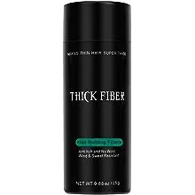 THICK FIBER Hair Fibers for Thinning Hair & Bald spots (DARK BROWN) - 25g Bottle - Conceals Hair Loss in Seconds - Hair Powder for Women & Men