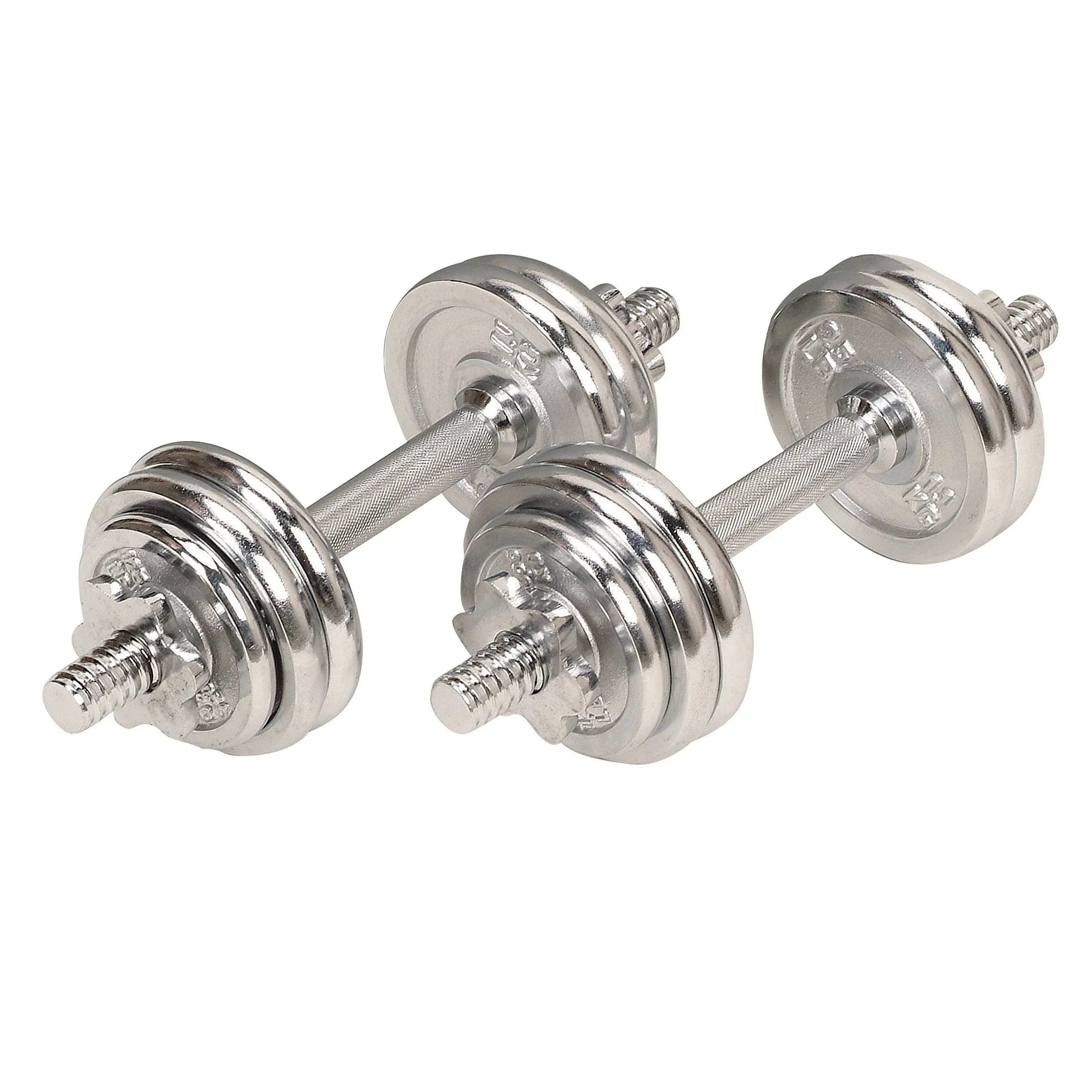 Sunny Health & Fitness 33lbs Dumbbell Chrome Set