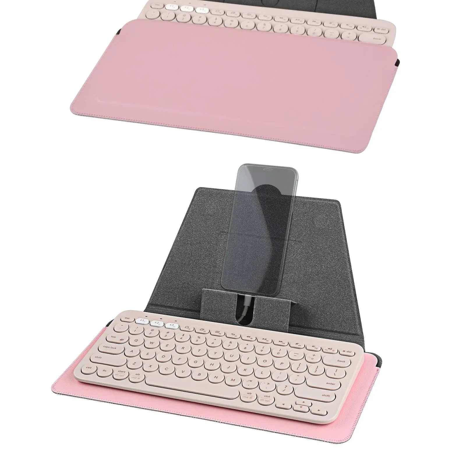 Geekria Keyboard Sleeve Case with Smartphone Stand for Logitech K380