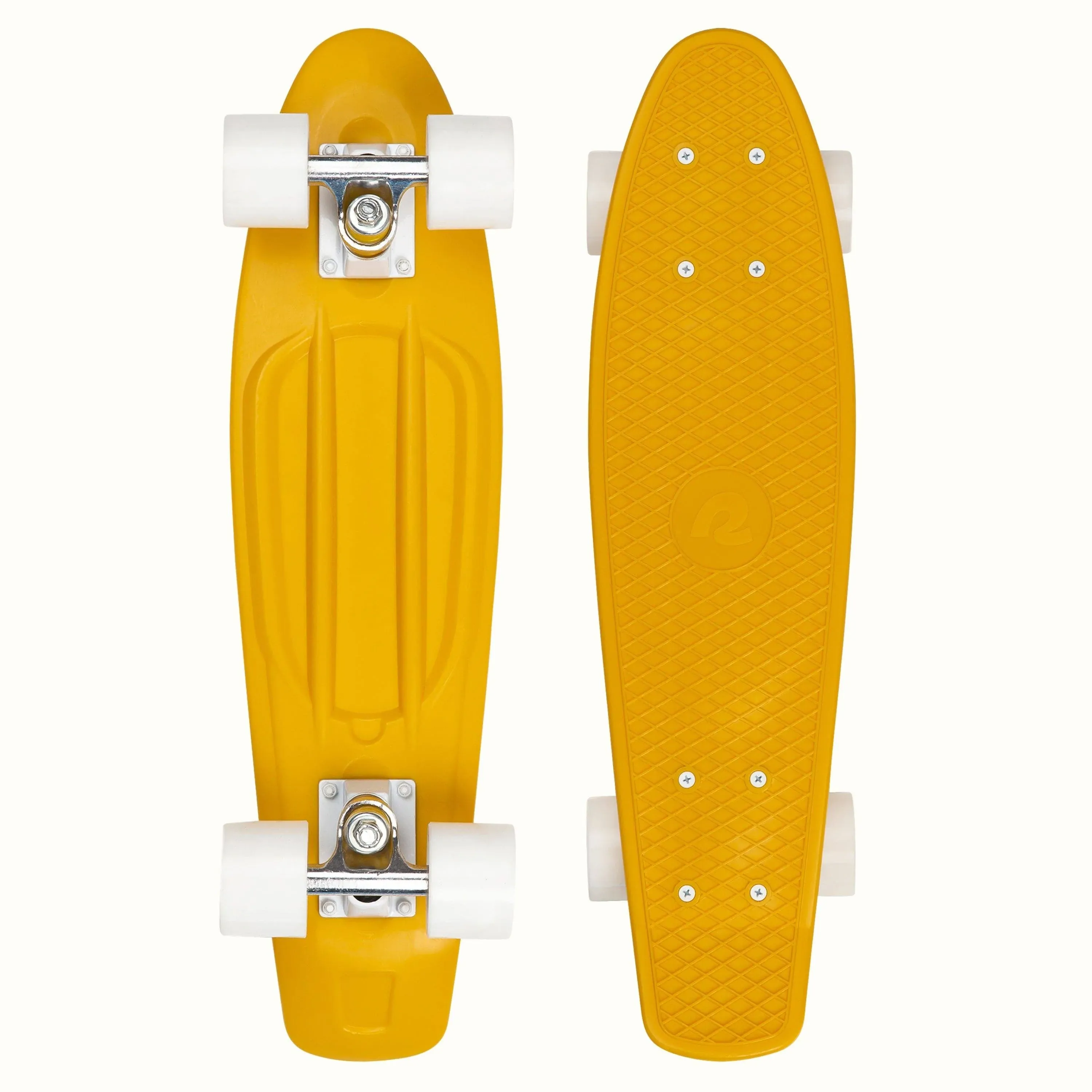 Retrospec Quip Mini Cruiser Skateboard 22.5" Classic Retro Plastic Cruiser Complete Skateboard with ABEC 7 Bearings and PU Wheels Compact Board w/Grippy, Molded Waffle Deck