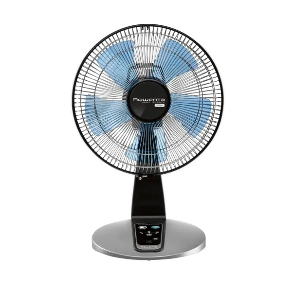 Rowenta Turbo Silence Table Fan with Remote 18 Inches Ultra Quiet Fan Oscillating, Portable, 5 Speeds, Indoor VU2660, Black