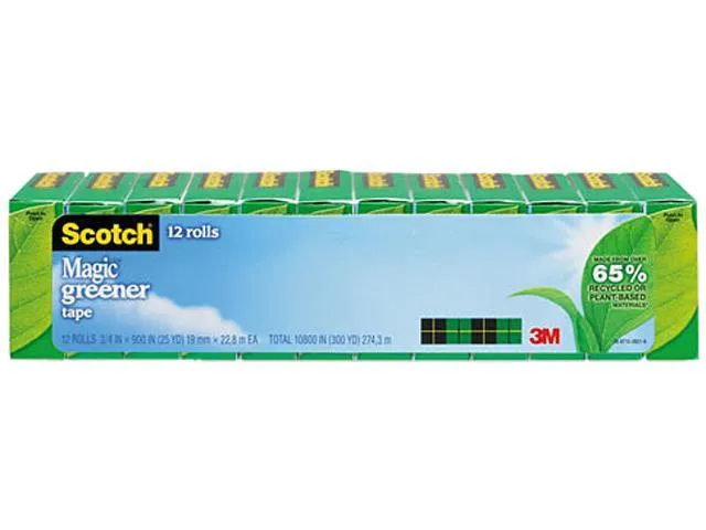 Scotch; Magic Greener Tape 3/4" x 900" 1" Core 12 Rolls/Pack