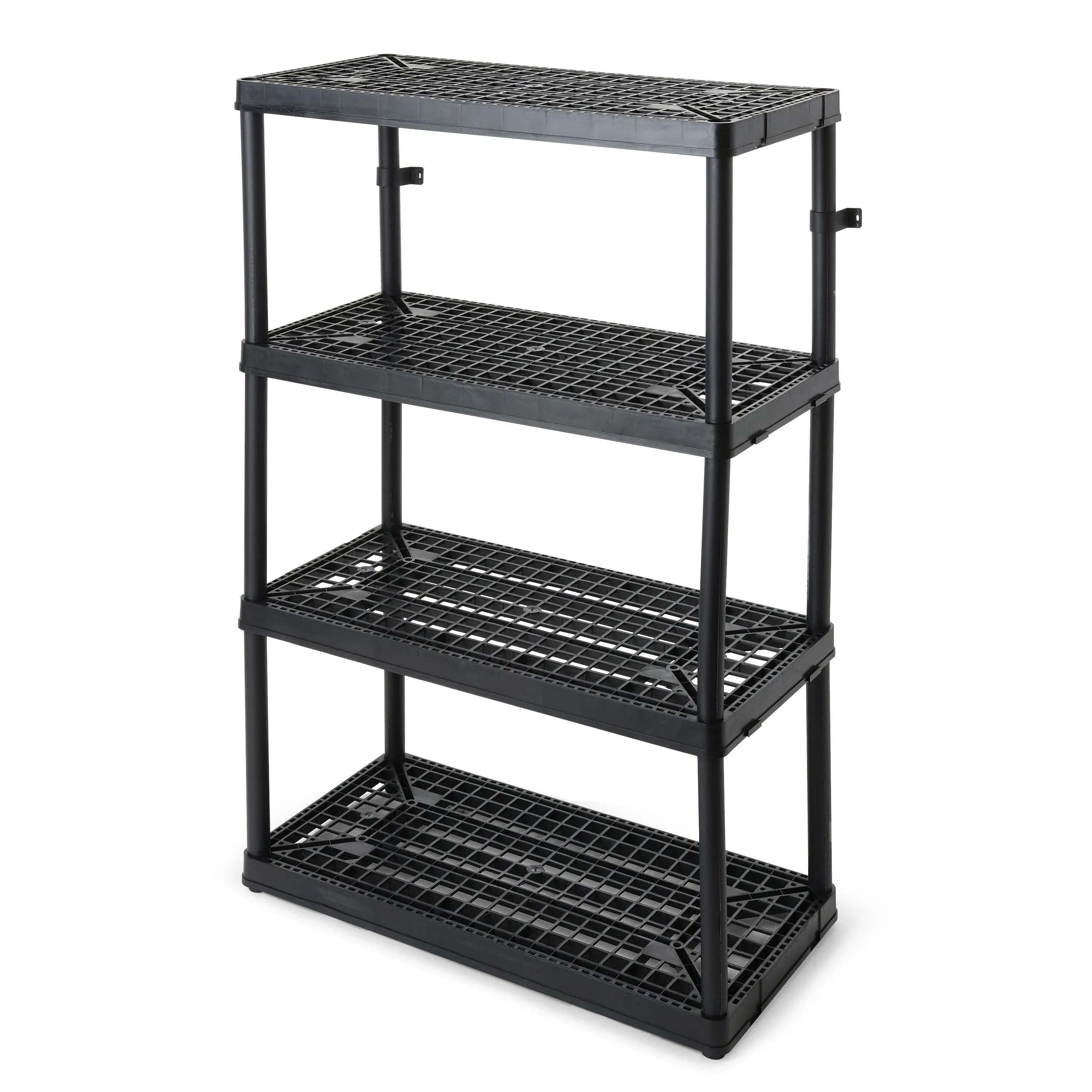 Gracious Living 4 Shelf Fixed Height Ventilated Heavy Duty Storage Unit 18 x 36 x 54 Organizer System for Home, Garage, Basement, and Laundry, Black