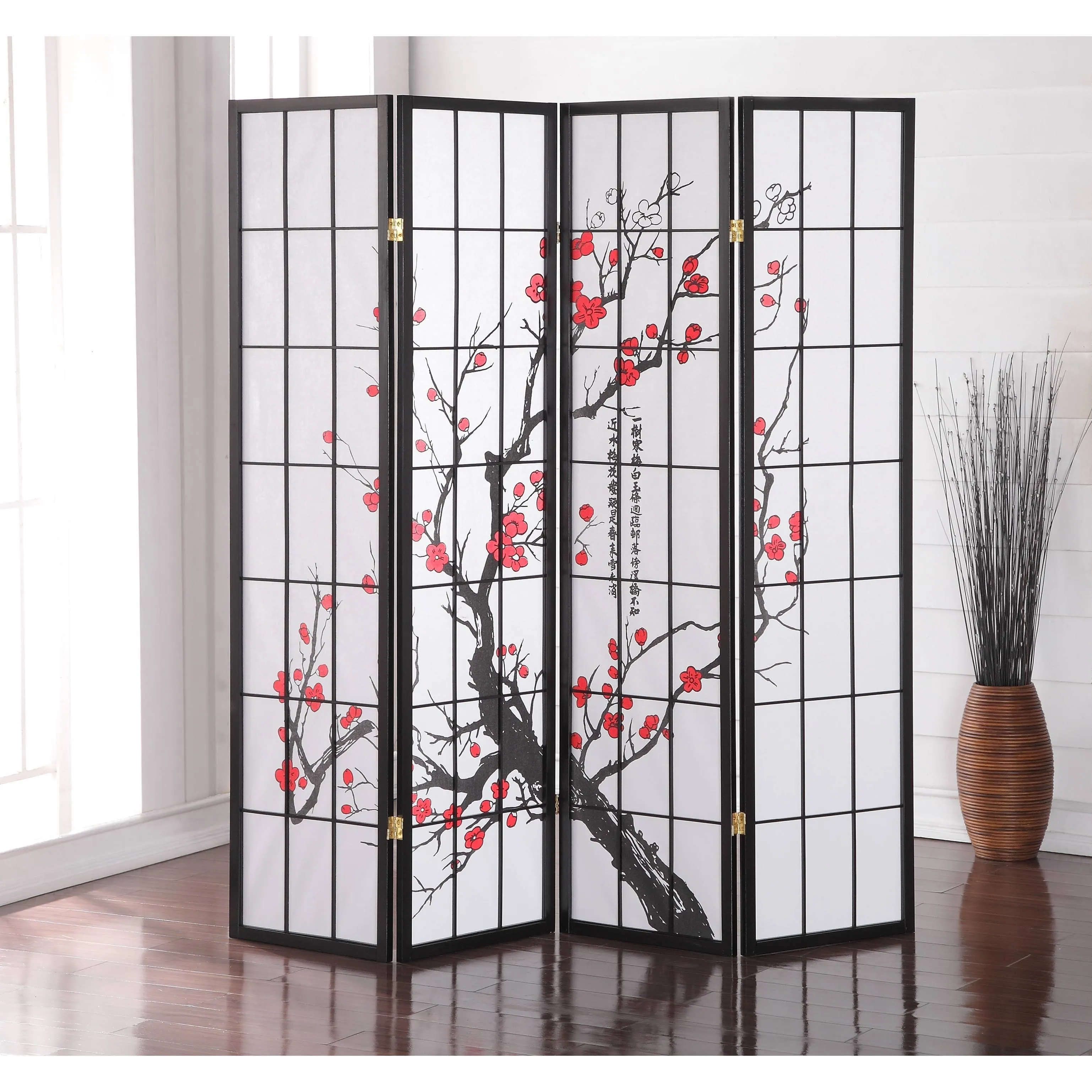 Cherry Blossom Design Room Divider 4 Panel