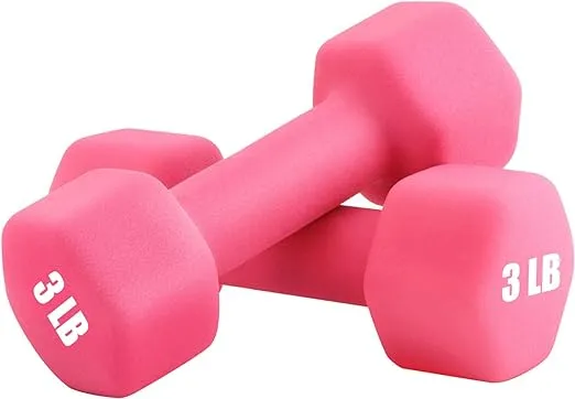 Portzon Set of 2 Neoprene Dumbbell Hand Weights, Anti-Slip, Anti-Roll, Green ...