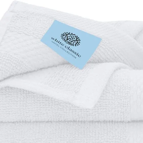 Luxury Cotton Washcloths - Large Hotel Spa Bathroom Face Towel | 12