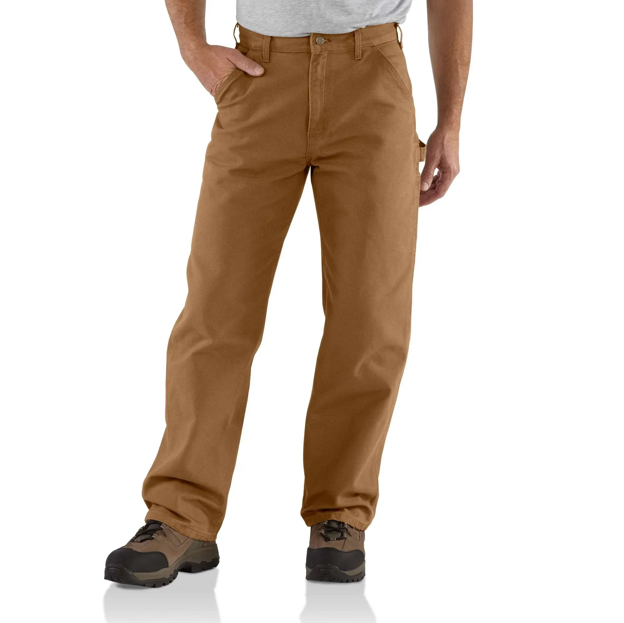 Carhartt Washed Duck Work Dungaree Pants, Men's Carhartt Brown