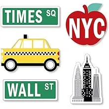 NYC Cityscape - DIY Shaped New York City Party Cut-Outs - 24 Ct