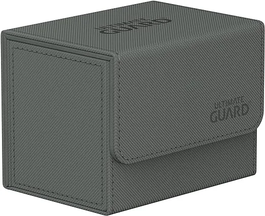 Ultimate Guard Sidewinder 80+, Deck Box for 80 Double-Sleeved TCG Cards, Grey, Magnetic Closure & Microfiber Inner Lining for Secure Storage