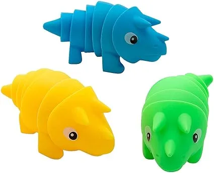 5 Triceratops Dinosaur Articulated Fidget Toys - 12 Pc.