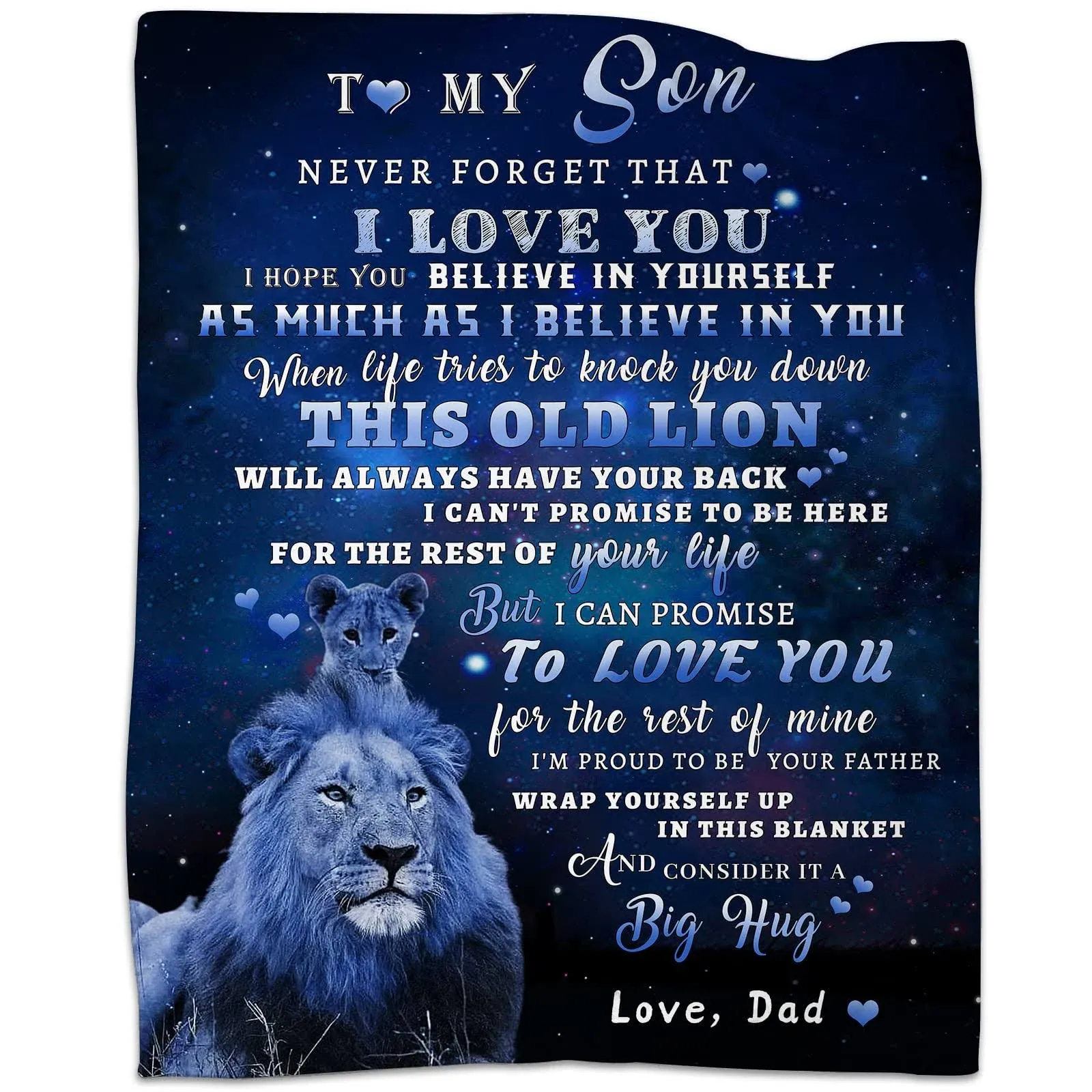 to My Daughter Blanket from Dad, Lion Blanket to My Daughter, Birthday for My