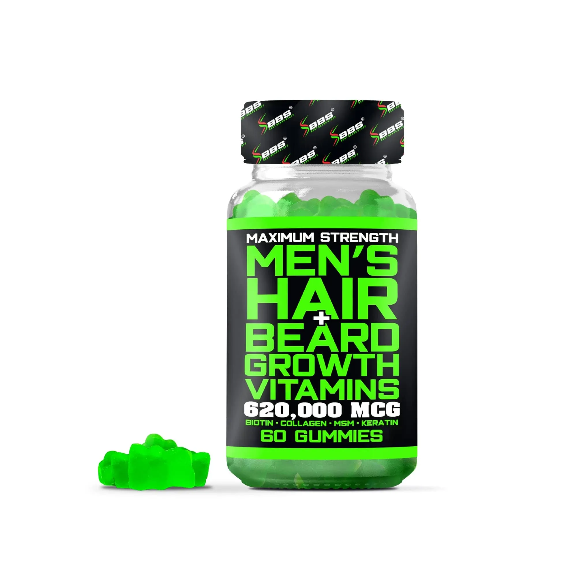 BBS Beard Growth &amp; Hair Growth Vitamins for Men - Maximum Strength 620000mcg ...