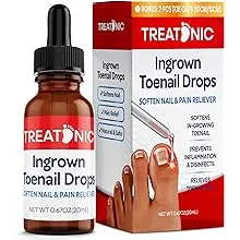 Treatonic Ingrown Toenail Treatment - Ingrown Toenail Pain Reliever and Softener Kit for Easy Trimming with Silicone Gel Toe Caps