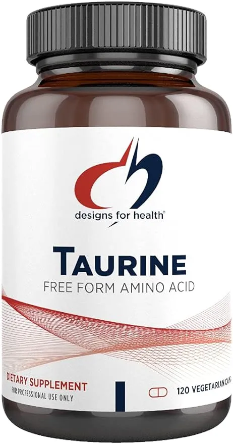 Designs for Health Taurine Capsules - 1000mg (1g) Taurine Amino Acid Pills - Cardiovascular Support - Non-GMO + Vegan Supplement (120 Capsules)