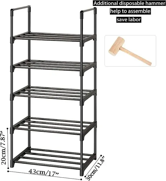 Oyrel Sturdy Metal Shoe Rack Organizer,narrow Shoe Racks For Closets,