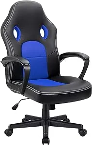 Furmax Office Chair Desk Chair Leather Gaming Chair Computer Chair Racing Style Ergonomic Adjustable Swivel Task Chair with Lumbar Support and Arms (Blue)Furmax Office Chair Desk Chair Leather Gaming Chair Computer Chair Racing Style…