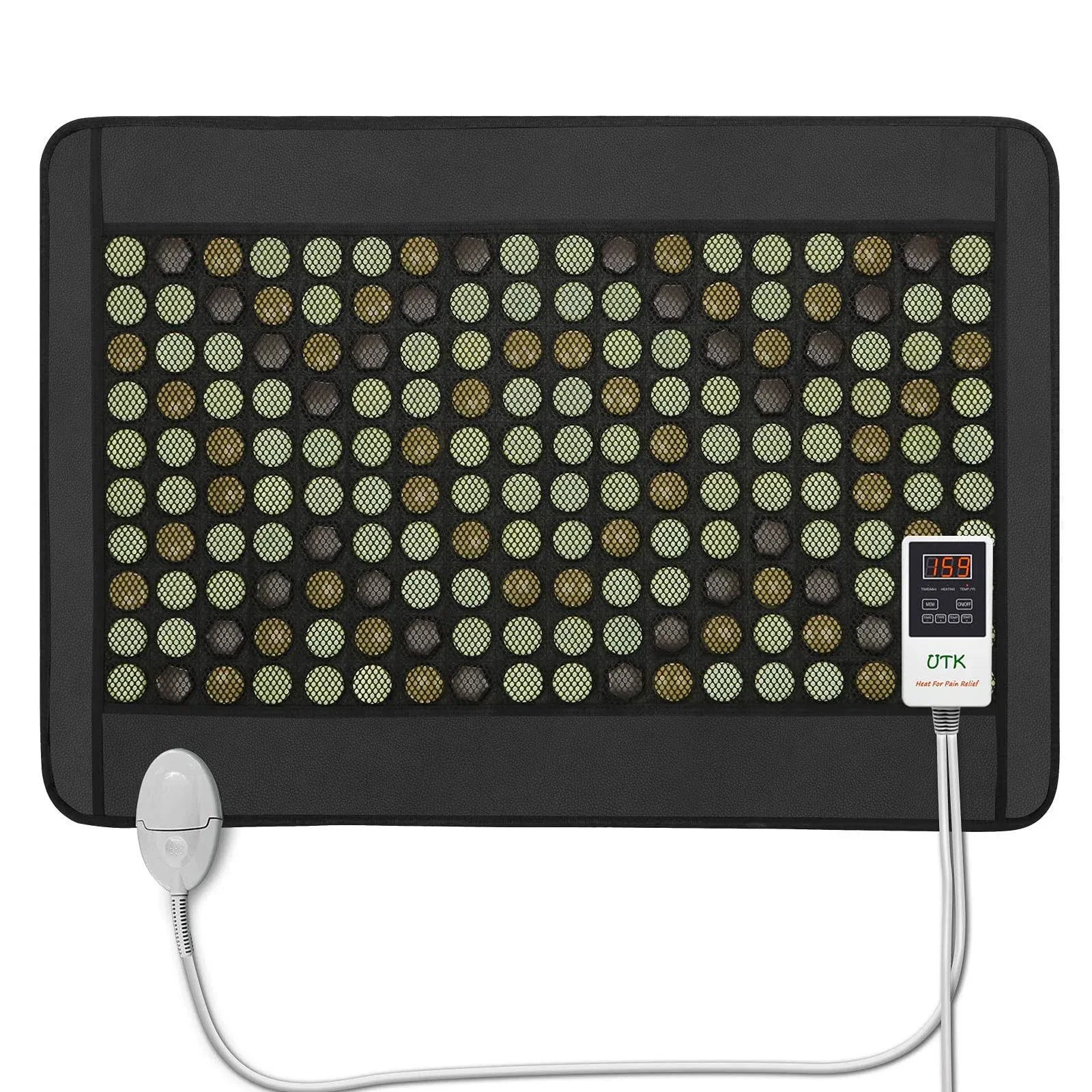 UTK Quantum Wave Heating pad,Infrared Heating Pad, 28 Passive Magnet Stones,44 Tourmaline Stones,108 Natural Jade Stones, Memory Function,Auto Shut Off (Mpro: 21'' x 31'')