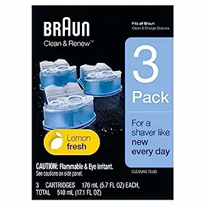 Braun Clean &amp; Renew System Cartridges Refills CCR3 Series 3 5 7 9 Shaver, 3 Pack