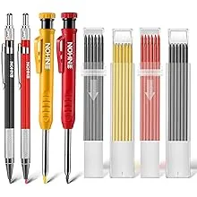 Enhon 4 Pcs Mechanical Carpenter Pencils with 40 Refills and Mental Marking Scri