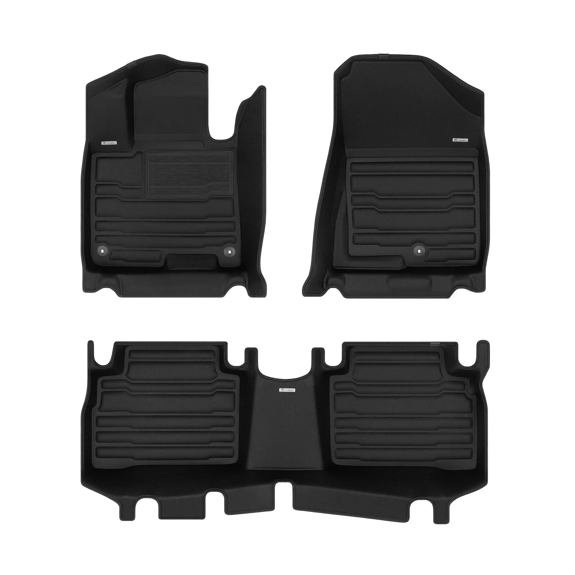 TuxMat 8706 - Black Front and Rear Row Custom Floor Liner Set