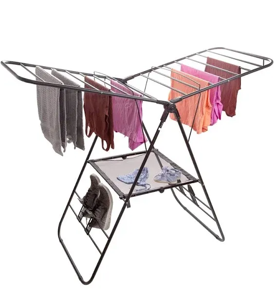 BINO Gullwing Steel Drying Rack Foldable Sturdy and Collapsible Laundry Solut...