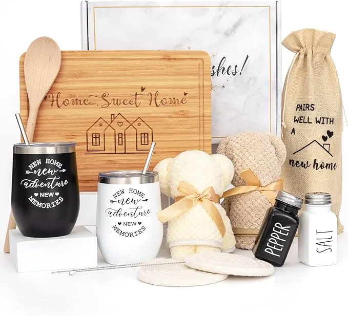 House Warming Gifts New Home ( 11 Piece Set ), Unique Housewarming Gift Baskets for Couples, Clients, Women, New Home Gift for Home, Closing Gifts for Home Buyers, First Home Gift Ideas, New Apartment