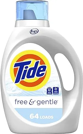 Tide Free and Gentle Liquid Laundry Detergent, Unscented, 92 oz Bottle (pgc48871)