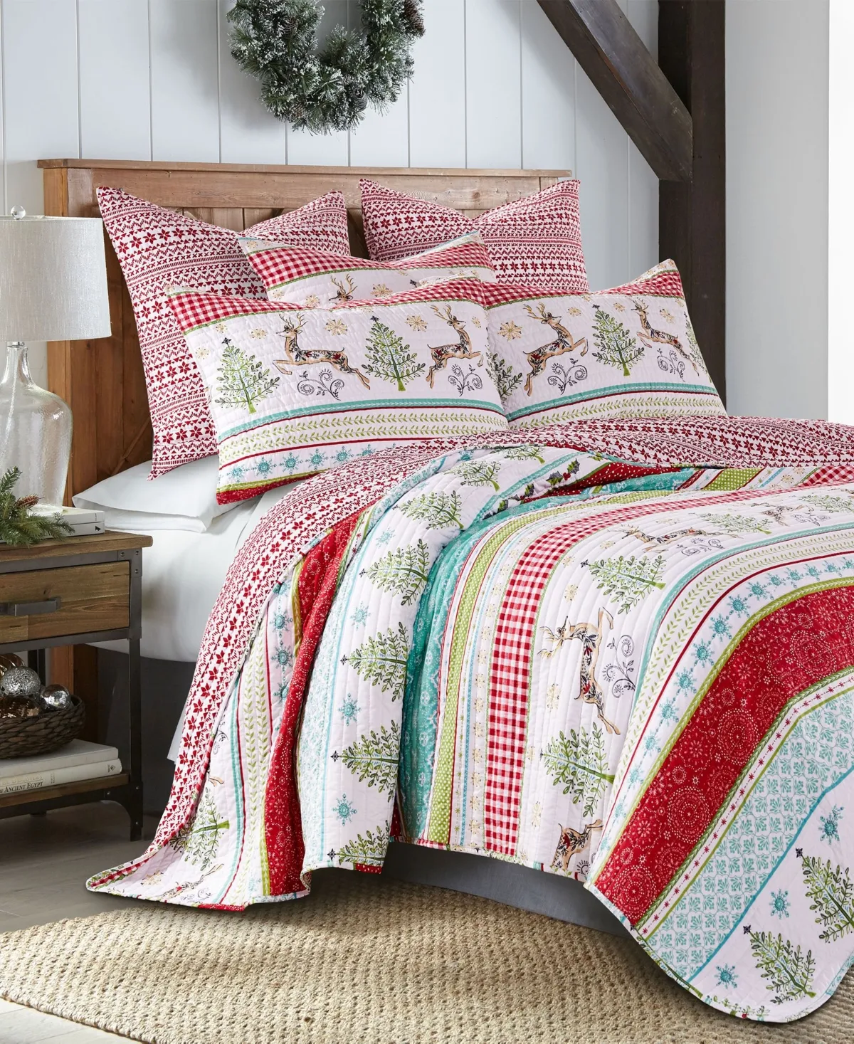 Levtex Home Merry Bright Comet Cupid Quilt, Twin - Green