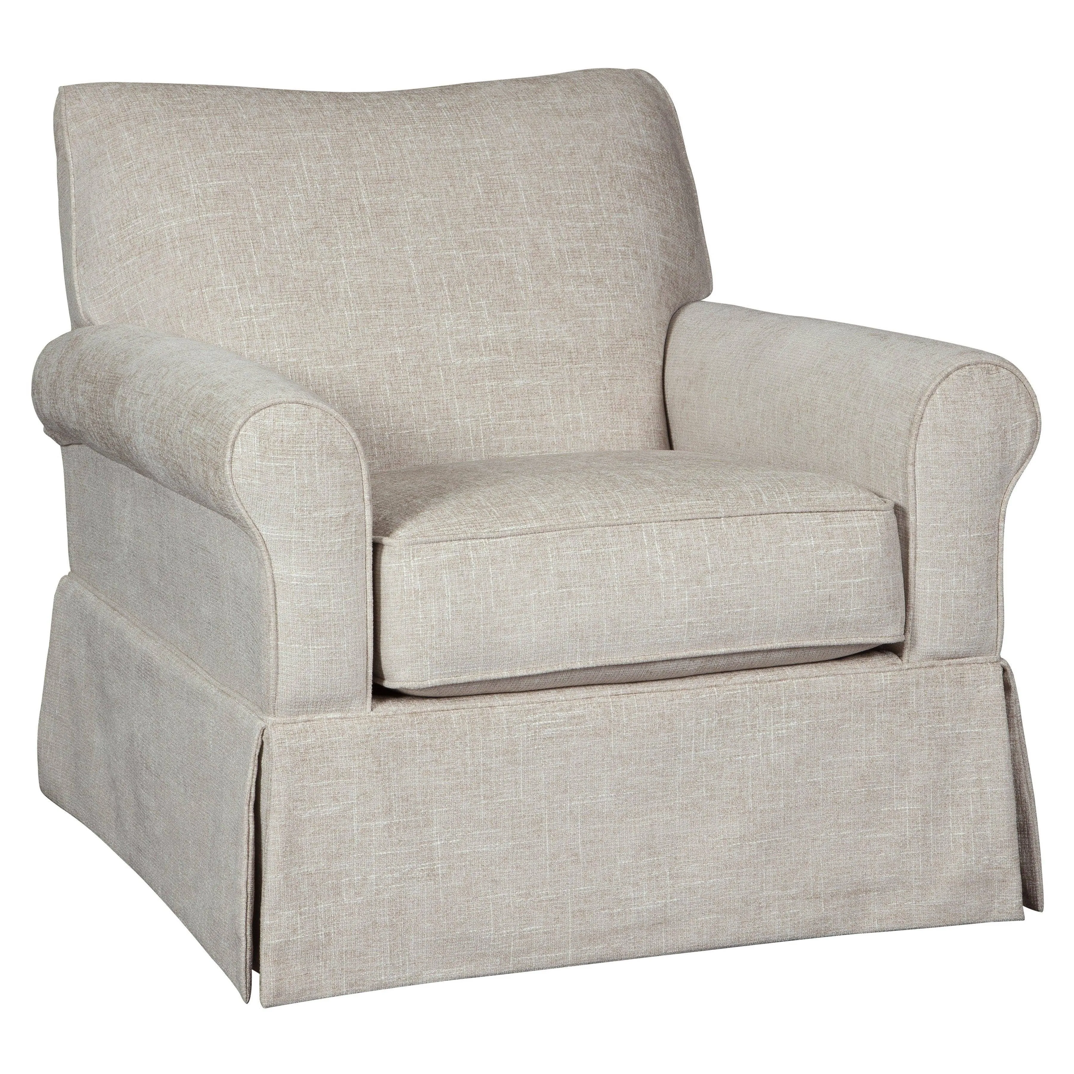 Signature Design by Ashley Searcy Upholstered Swivel Glider Accent Chair, Gray