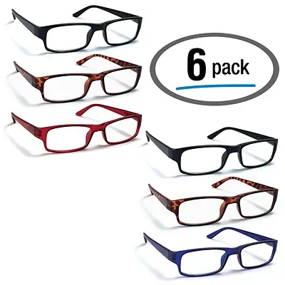 Boost Eyewear Reading Glasses, +1.5 Rectangular Frames Assorted Colors (27150)