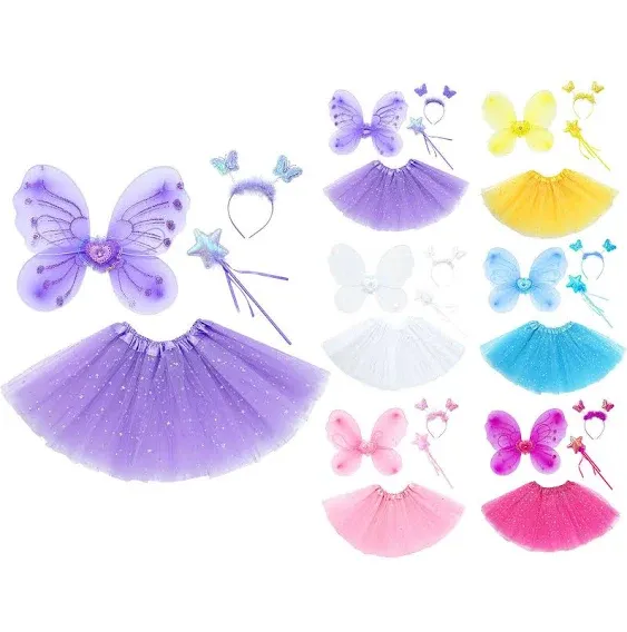 Girls Butterfly Costume Fairy Birthday Party Wings Dress Up for Halloween