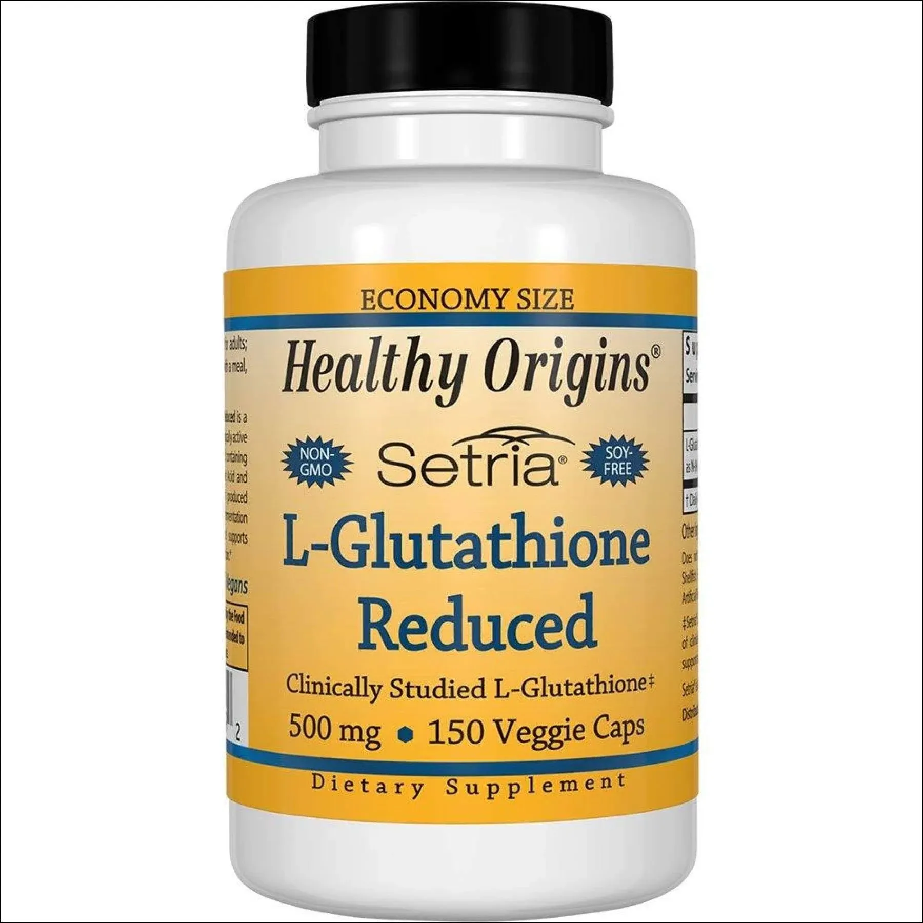 Healthy Origins L-Glutathione (Setria) Reduced, 500 mg - Immune Support Supplement - Collagen & Antioxidant Support - Gluten-Free Supplement - 150 Veggie Capsules