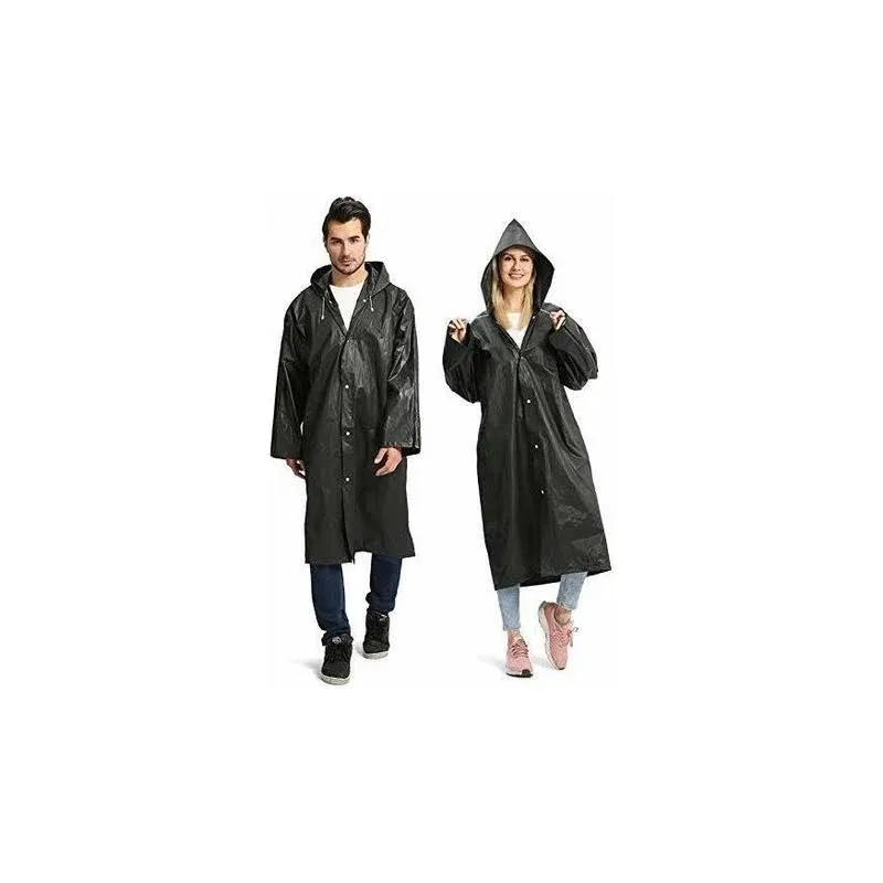 Opret Portable Eva Raincoats for Adults, Reusable Rain Ponchos with Hoods and ...