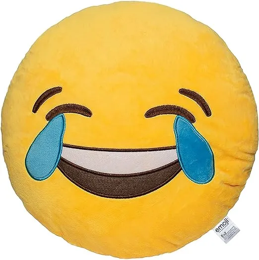 EvZ Emoji Heart Eyes Face Emoticon Cushion Stuffed Plush Soft Pillow, Official Certified, 32cm Yellow