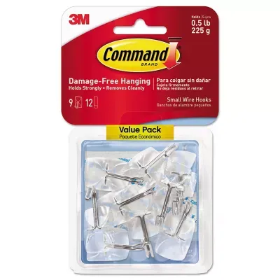 Command Small Wire Toggle Hooks, White, Damage Free Organizing of Dorm Rooms, 28 Hooks, 32 Command Strips (17067-MPESBU)